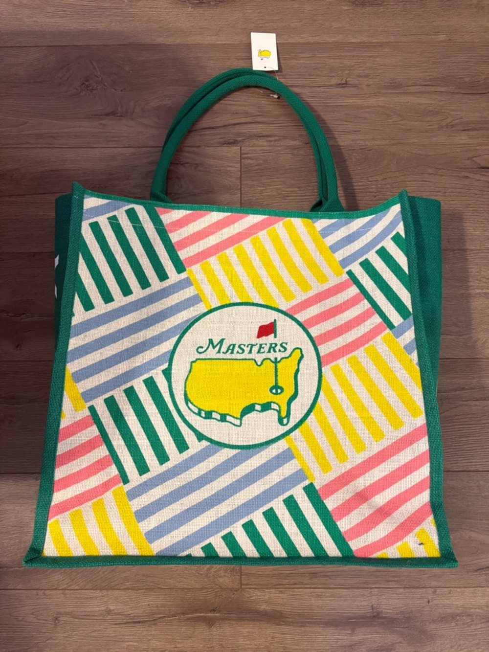 Masters Tournament Logo Tote Bag - Multicolor Striped Canvas